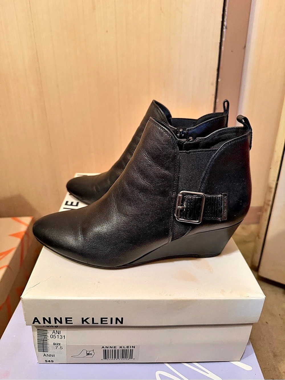 Anne Klein Anni Wedge Bootie Black US 7.5